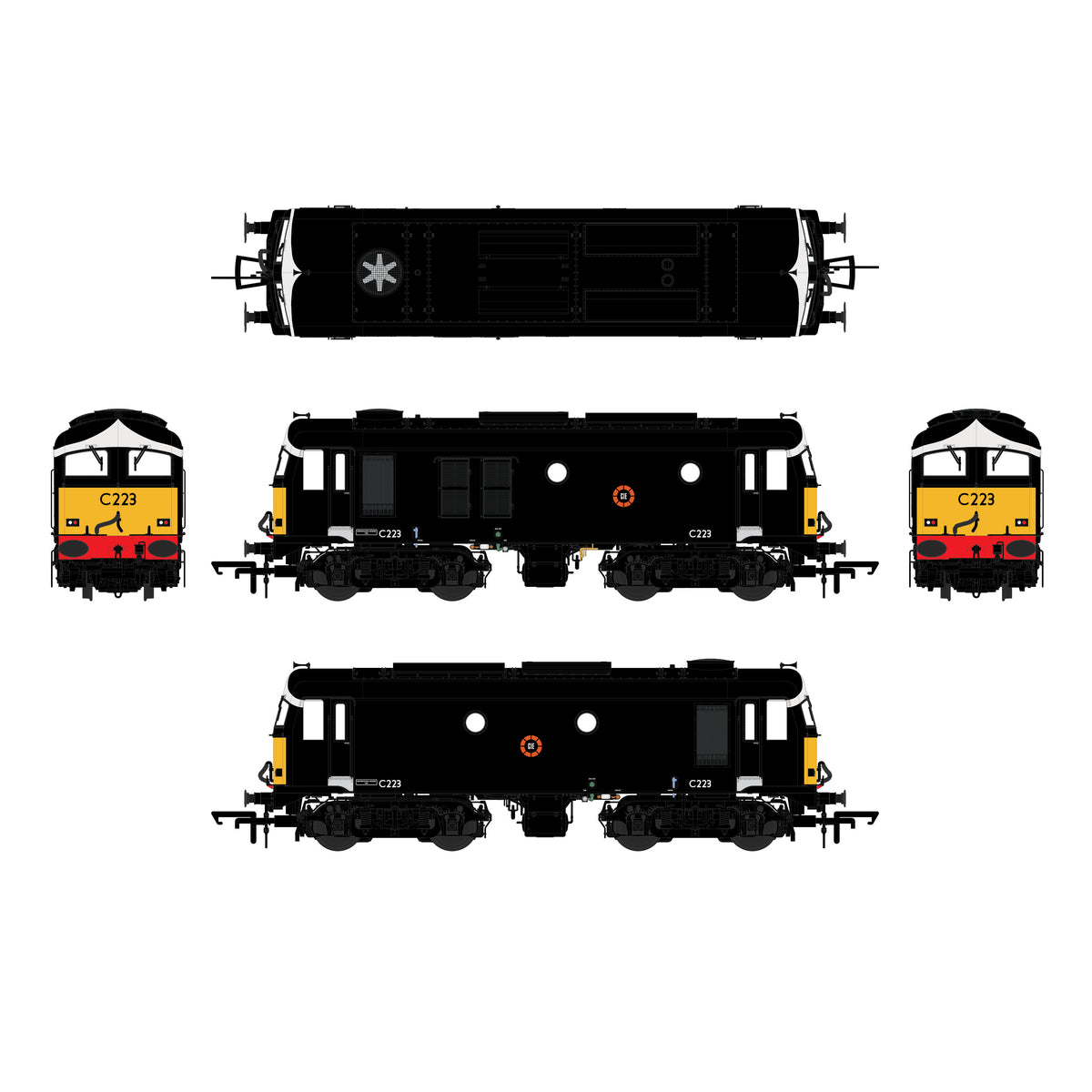 C/201 Class - Black w/yellow panels - C223 - DCC Sound Fitted