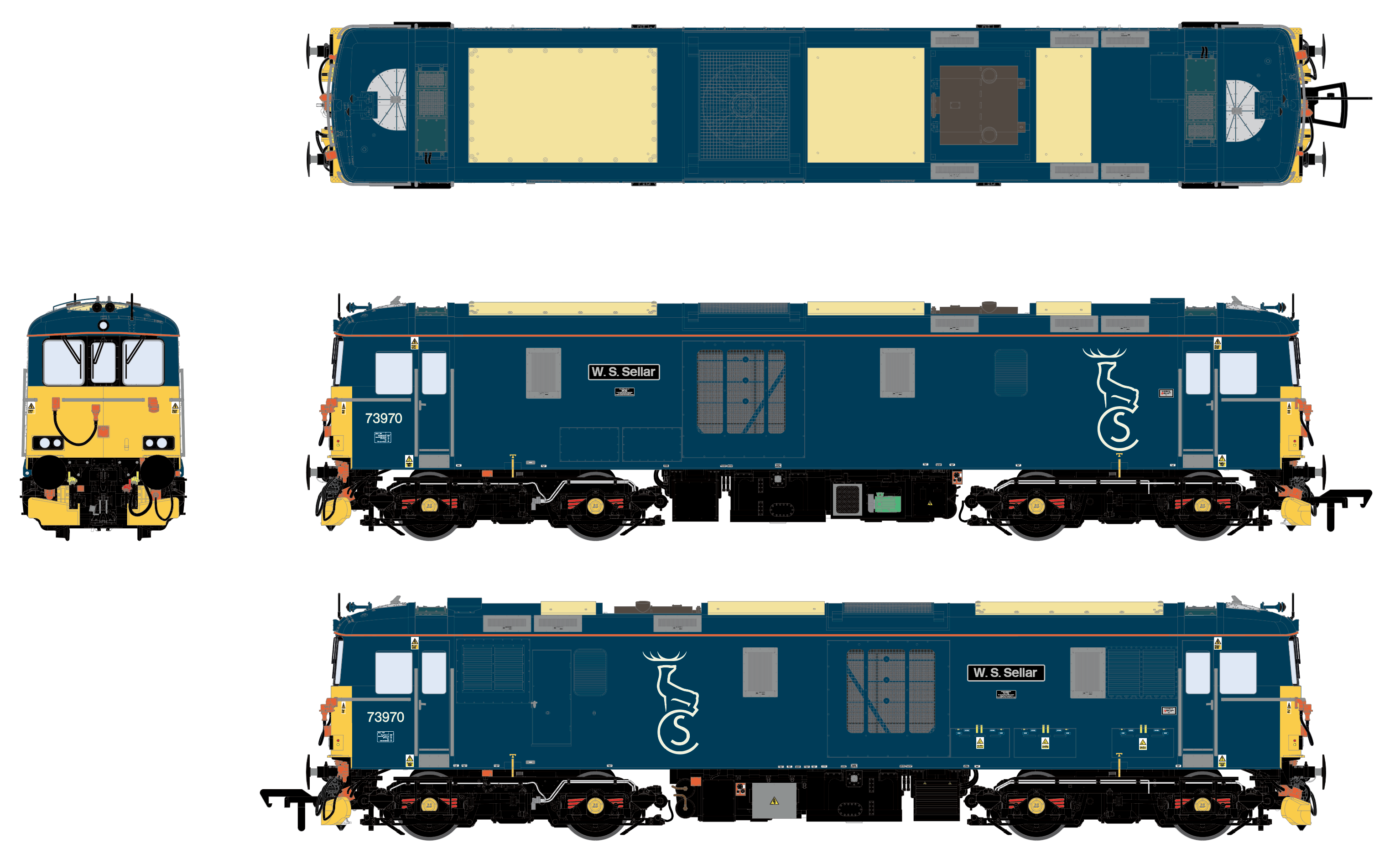 Class 73 - Caledonian (Current) - 73970 W. S. Sellar - DCC Sound Fitted
