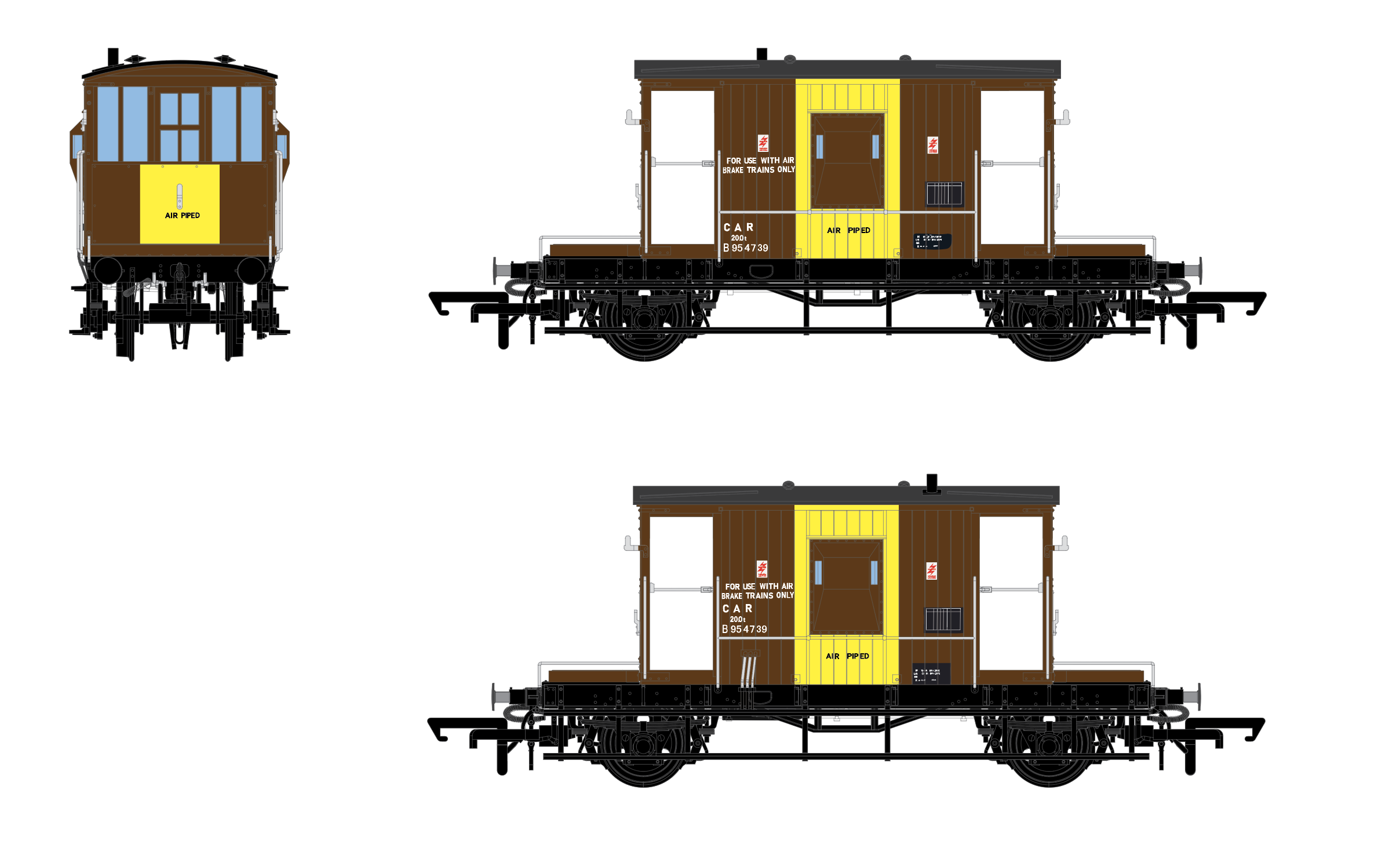 BR Brake Van - BR Bauxite and yellow - B954739