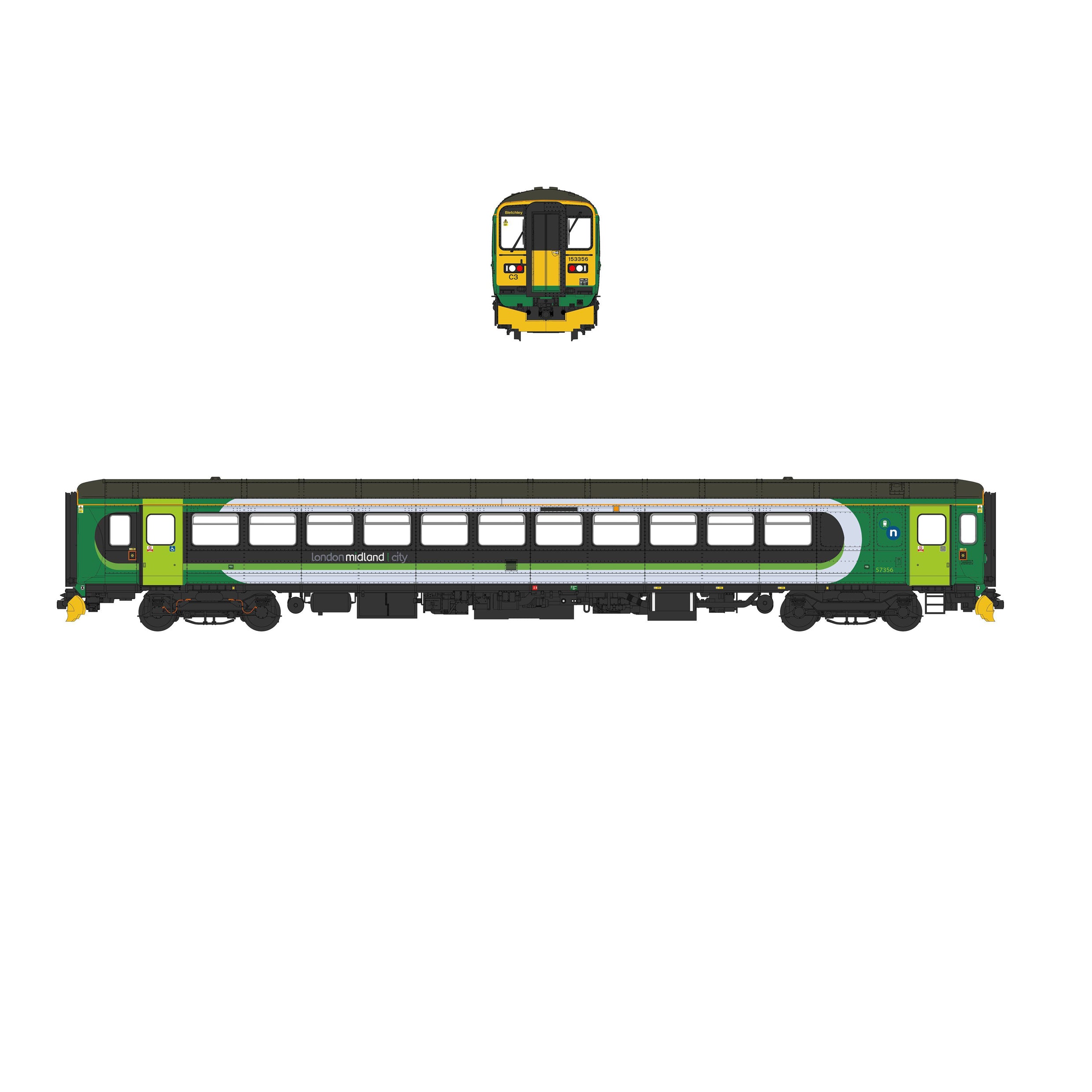 Klasse 153 - London Midland City - 153356 - OO Skala - DCC Lydinstalleret