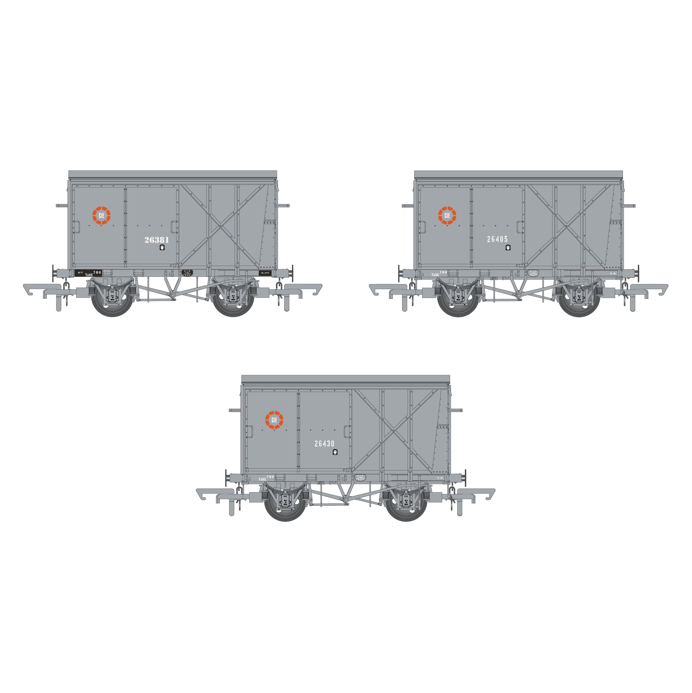 CIE Bulleid Pallet Van - Grey (CIE roundel era) - Pack 2