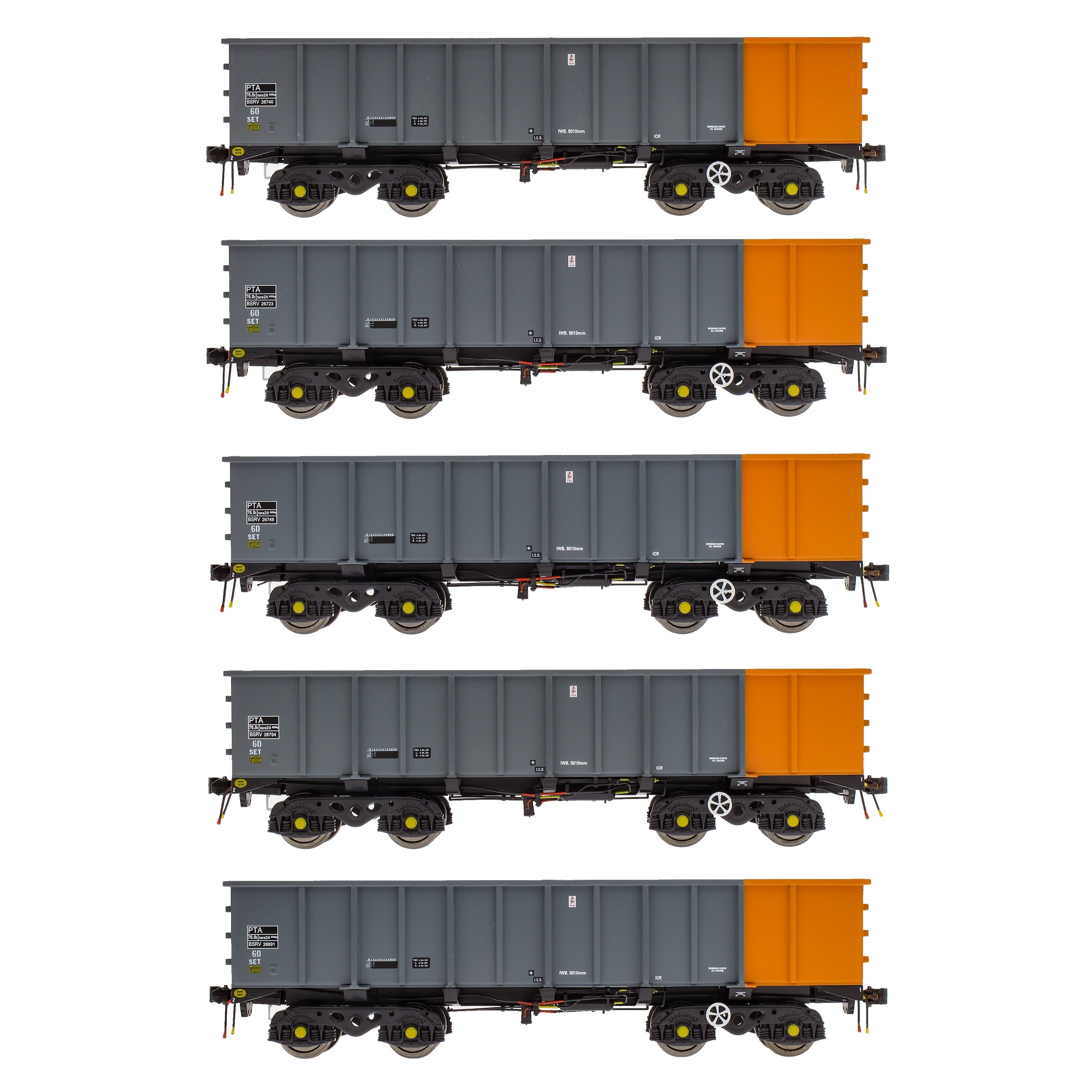 PTA/JUA Bogie Tippler Pack - British Steel Grey & Orange (Inner)