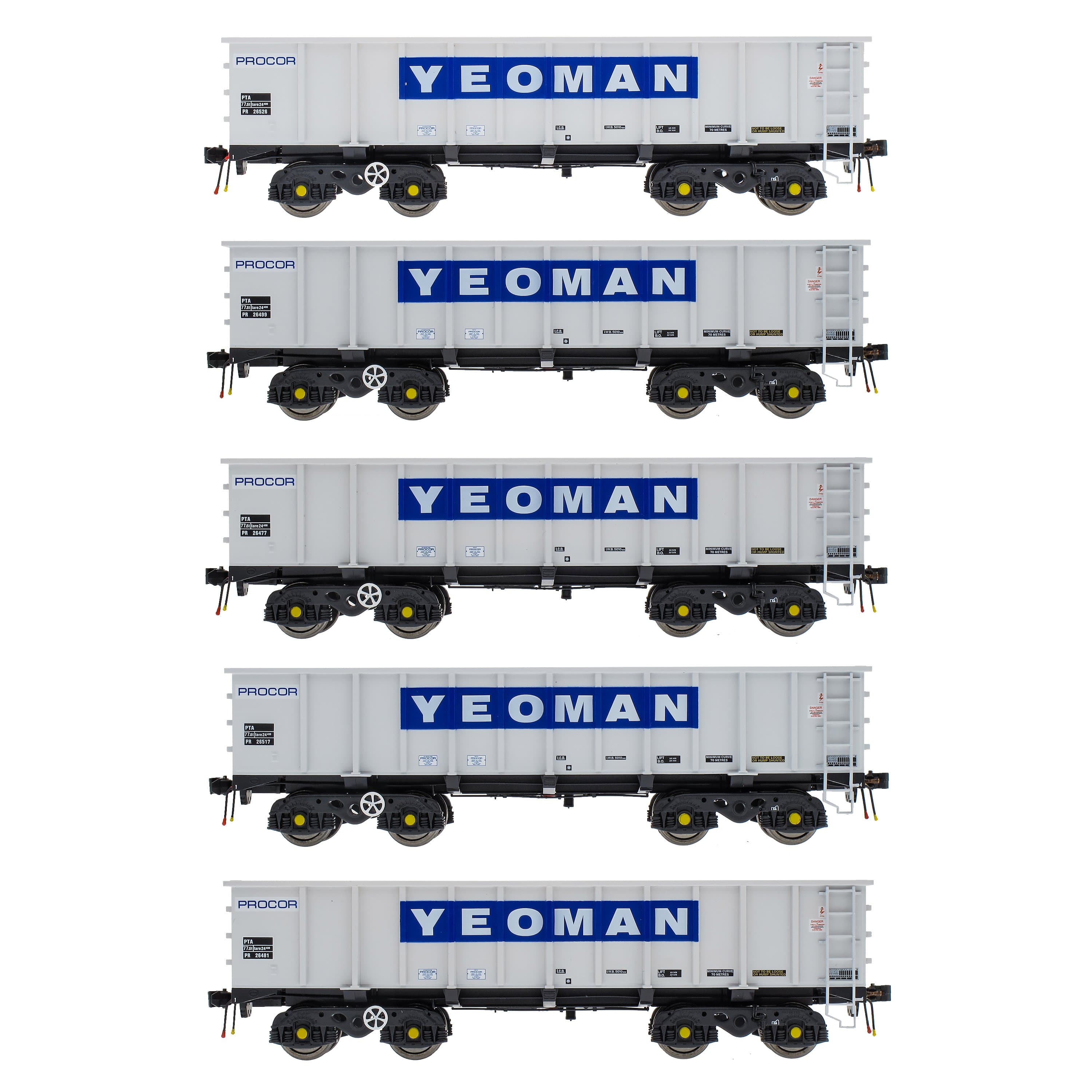 PTA/JUA Bogie Tippler Pack - Yeoman [Procor] Grey / Ivory - Inner Pack